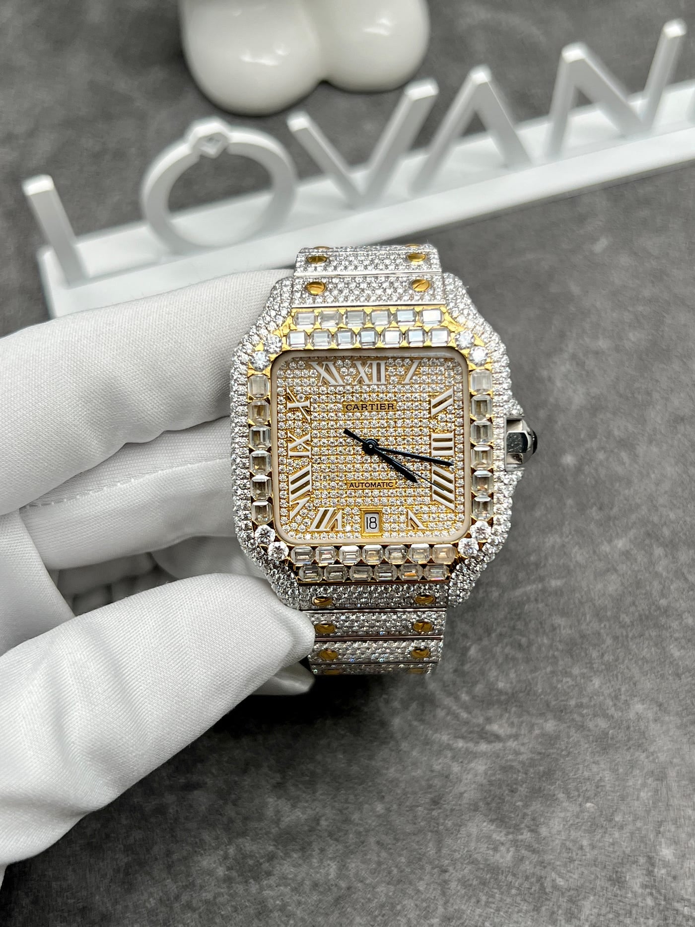 Cartier Santos Diamond Watch for man