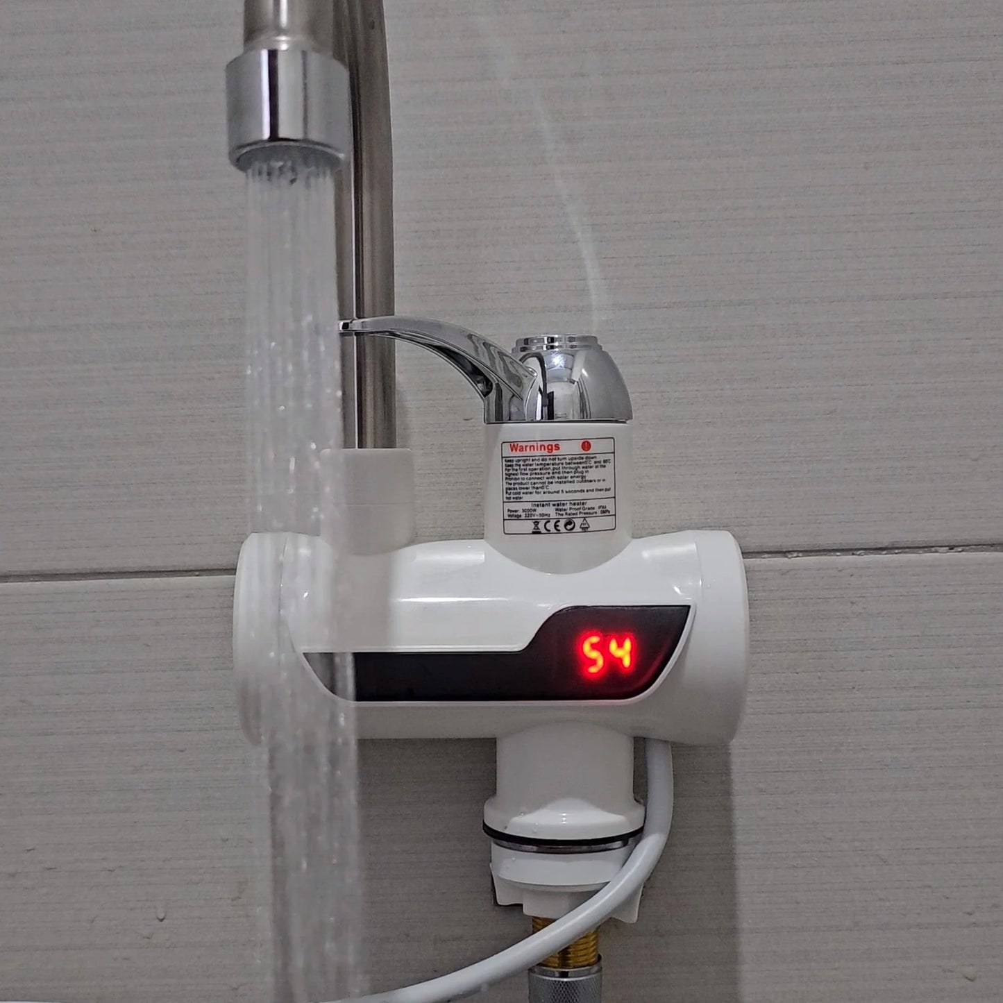 Instant Electric Water Heater Tap Faucet AC 220V 3000W Digital Display