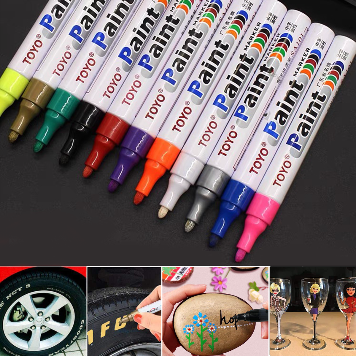 TOYO Oil Paint Marker - Multi Surface Waterproof Paint Marker